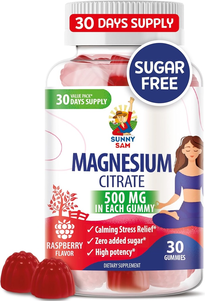 어린이 및 성인을위한 마그네슘 Gummies - 500mg - Calm 마그네슘 Chews - 무드 및 근육 지원을위한 마그네슘 Citrate Chewable Supplement