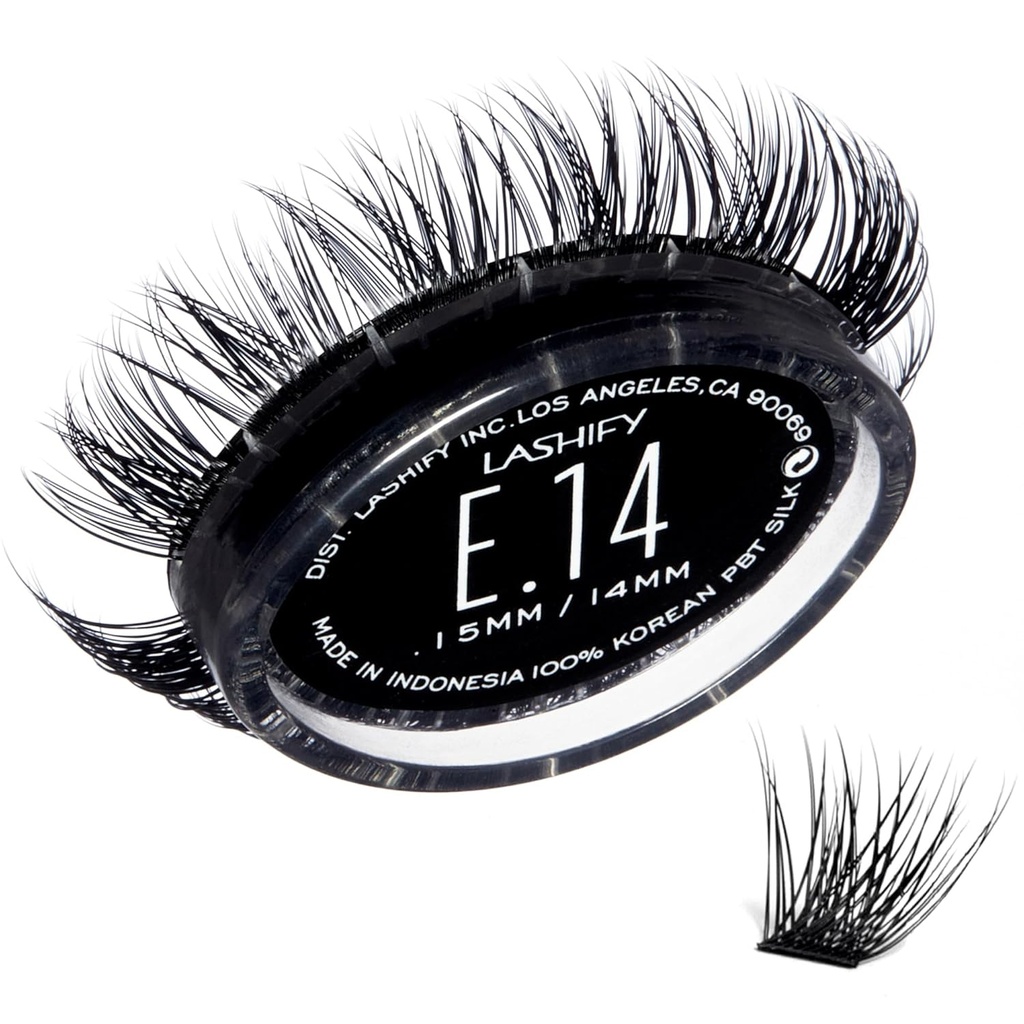 Lashify Extreme 14mm Gossamer DIY 속눈썹 연장 리필, 검정, Tremendous 볼륨을 추가하는 쉬운 발톱