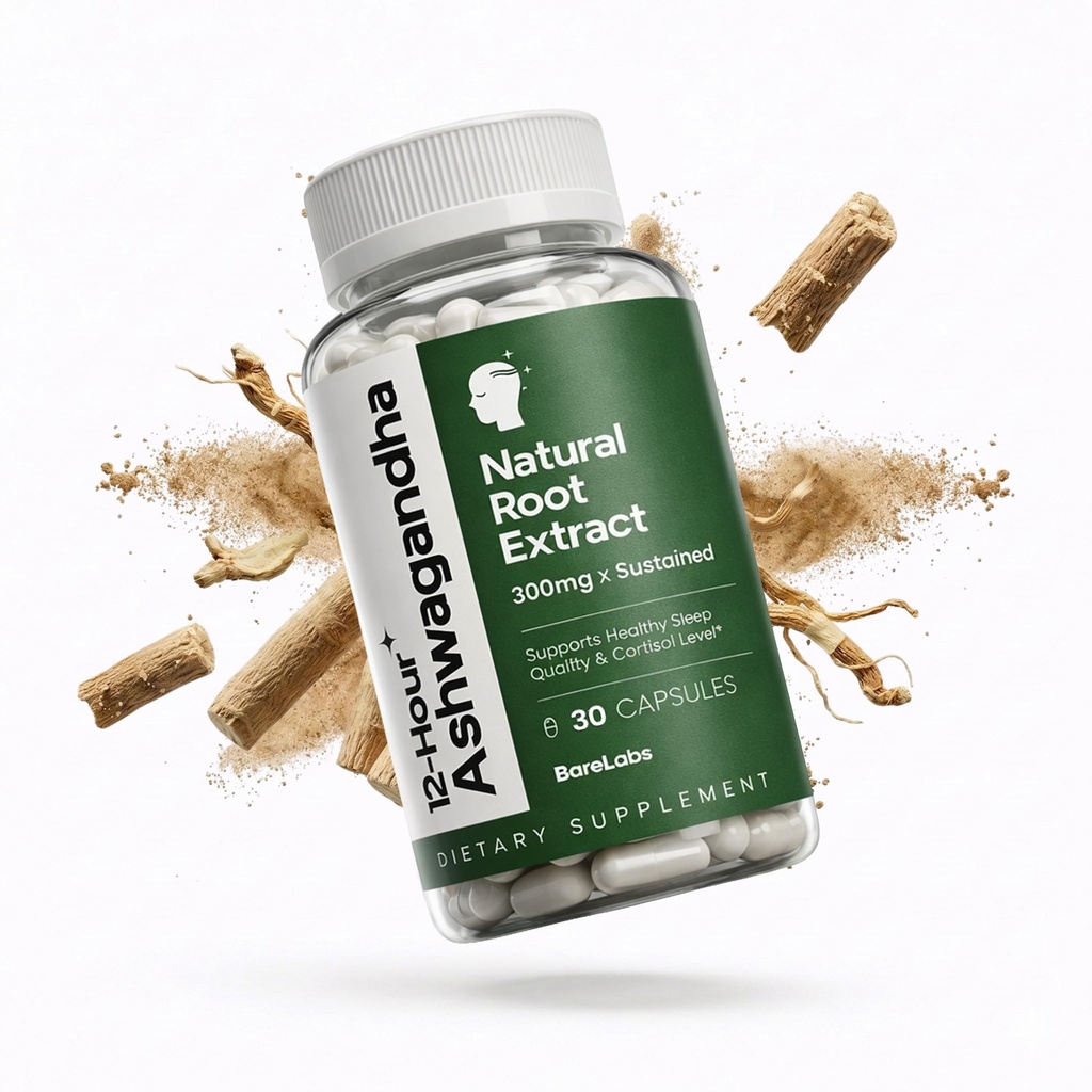 Ashwagandha 300mg + 12 시간 시간 릴리스 루트 추출 (Prolanza®) + 스트레스, 수면 및 에너지 지원 남성 및 여성을위한 보충 - 30 일 공급