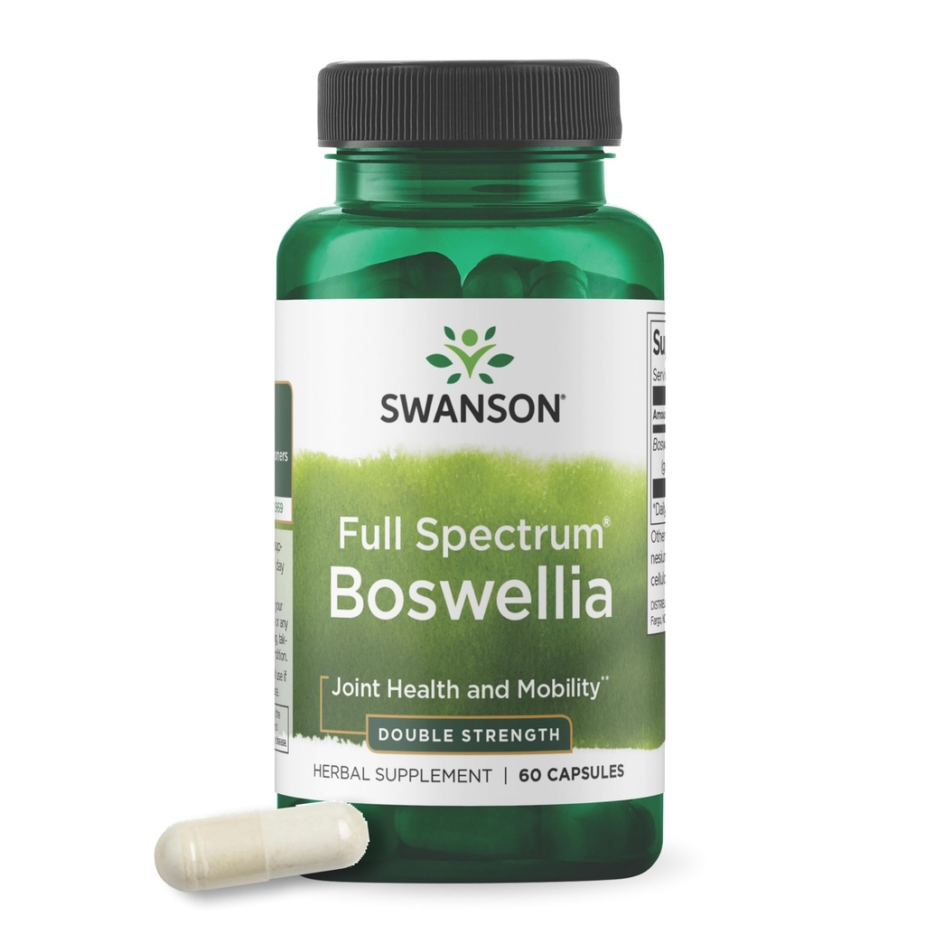Swanson Double Strength Boswellia Serrata Ayurvedic Joint Supplement for Active Adults Seeking Flexibility and Mobility Support - 800 mg (60 캡슐)