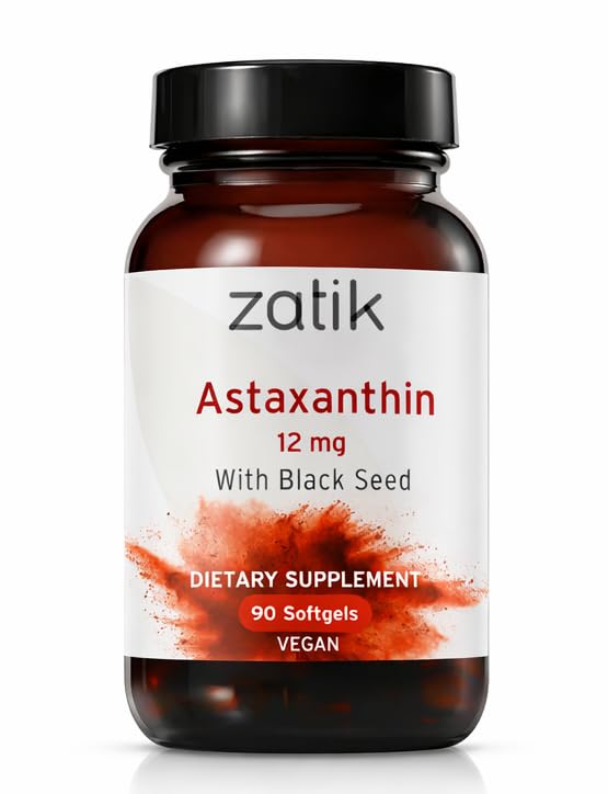 Zatik Naturals - 유기 블랙 씨앗, 산화 방지제, 90 Vegan Softgels와 Astaxanthin 12mg