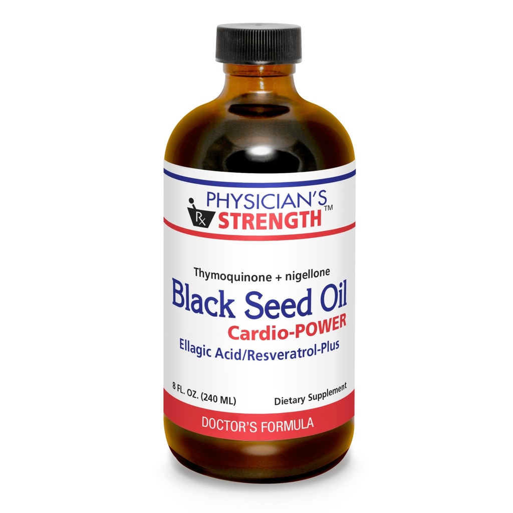 Physician's Strength Black Seed Cardio-Power - 8 fl oz - Ellagic Acid/Resveratrol-Plus - 더 나은 건강 지원 - Non-GMO - 48 서빙