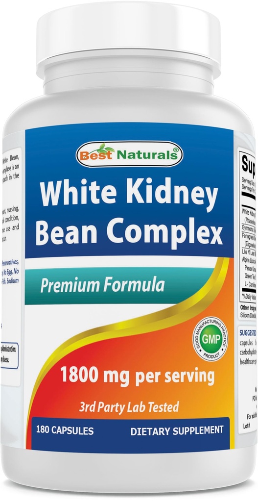 제일 자연적인 백색 신장 콩 Complex 서빙 180 캡슐 당 1800 mg. 비 GMO 및 글루텐 무료