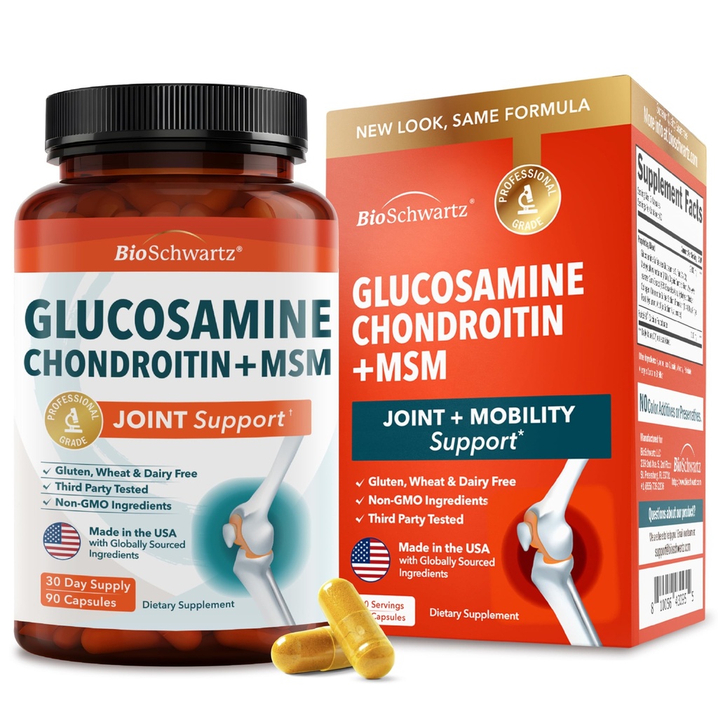 글루코사민 Chondroitin MSM 합동 지원 보충교재 - 교원질 펩티드, 심황 및 생강, Hyaluronic 산, 합동 안락을 위한 글루코사민 Chondroitin 황산염 - 글루텐 자유로운, 비 GMO, 90의 캡슐