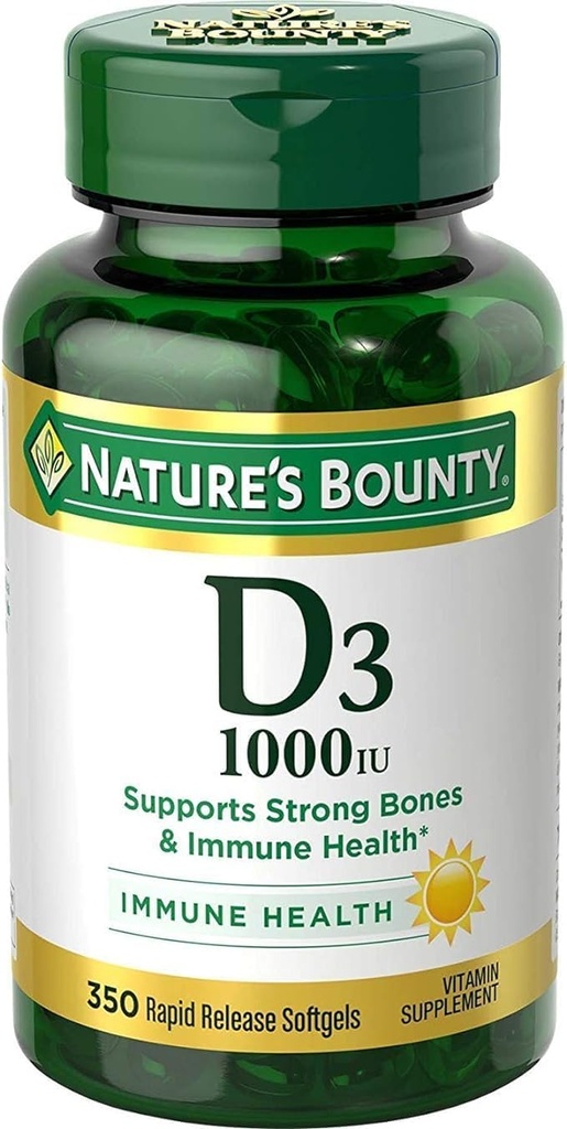 자연의 Bounty Bounty D-1000 IU 규정식 보충교재 급속한 방출 액체 Softgels 350 ea (2의 포장)