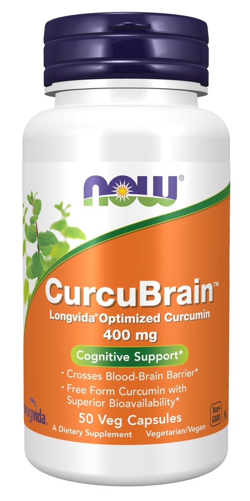 지금 보충 교재, Longvida® 최적화 Curcumin, 50 Veg 캡슐을 가진 CurcuBrainTM 400 mg