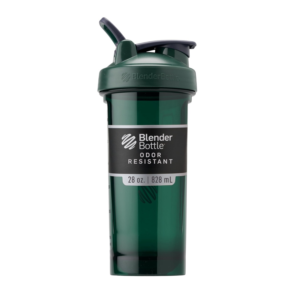 BlenderBottle Shaker Bottle Pro 시리즈 단백질 쉐이크 및 Pre Workout, 28-Ounce, 풀 컬러 그린 완벽
