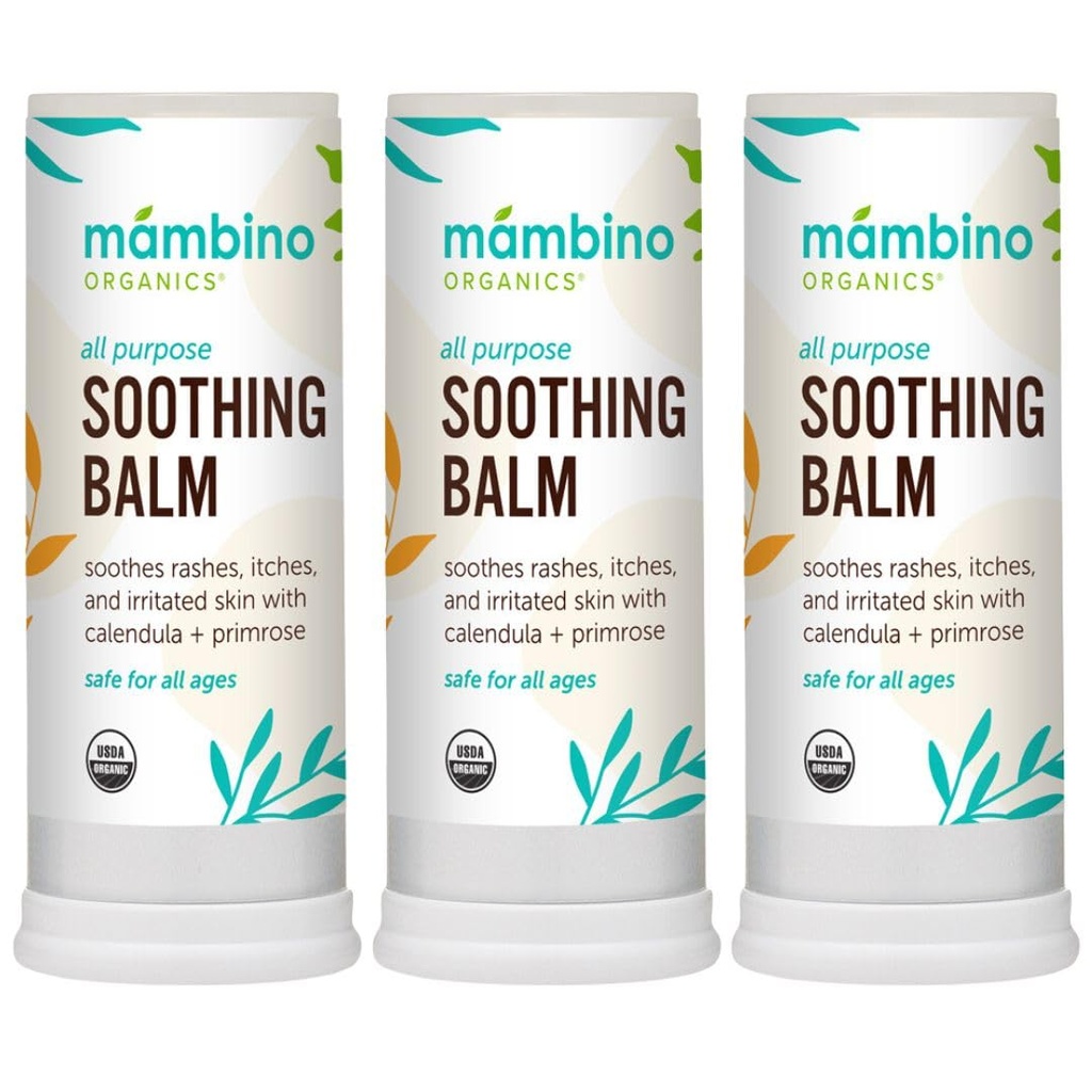 모든 목적 Soothing Balm – 유기, 이집트 Calendula & Evening Primrose – 버그 비트, 기저귀 Rash, 자극 피부, 아기 Balm 스틱 – Mambino 유기, 3-Pack에 의해 Cruelty-Free