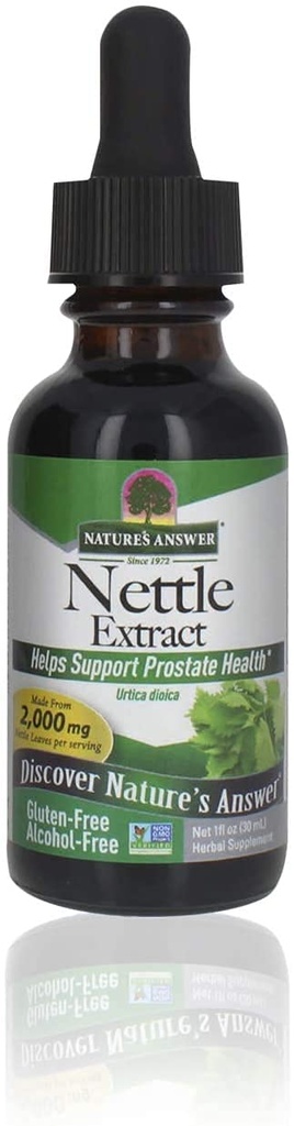 Nature's Answer Nettle Leaf 1oz Extract | Prostate Suppot | Concentrated Dark Green Nettle Leaf Herbal Supplement | Non-GMO, Kosher, Gluten-Free, & Alcohol-Free | 싱글 카운트