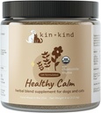 kin+kind Dogs & Cats에 대한 건강한 Calm 보충 - 유기 Chamomile, Thyme, Apple Pomace, Ginger 및 Coconut- Made in USA - 4 oz (중간)