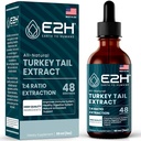 터키 꼬리 버섯 추출물 - 터키 꼬리 버섯 캡슐 또는 분말보다 빠른 흡수 - All-Natural Immune System & Digestive Support- Real Mushrooms Turkey Tail - 2 Fl Oz by E2H