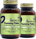 SUNBIOTICS Tummy Tabs - Chewable Probiotic 및 Prebiotic 정제 좋은 Gut Flora, Immune 시스템, & Balanced Microbiome - 바닐라, (팩 2)