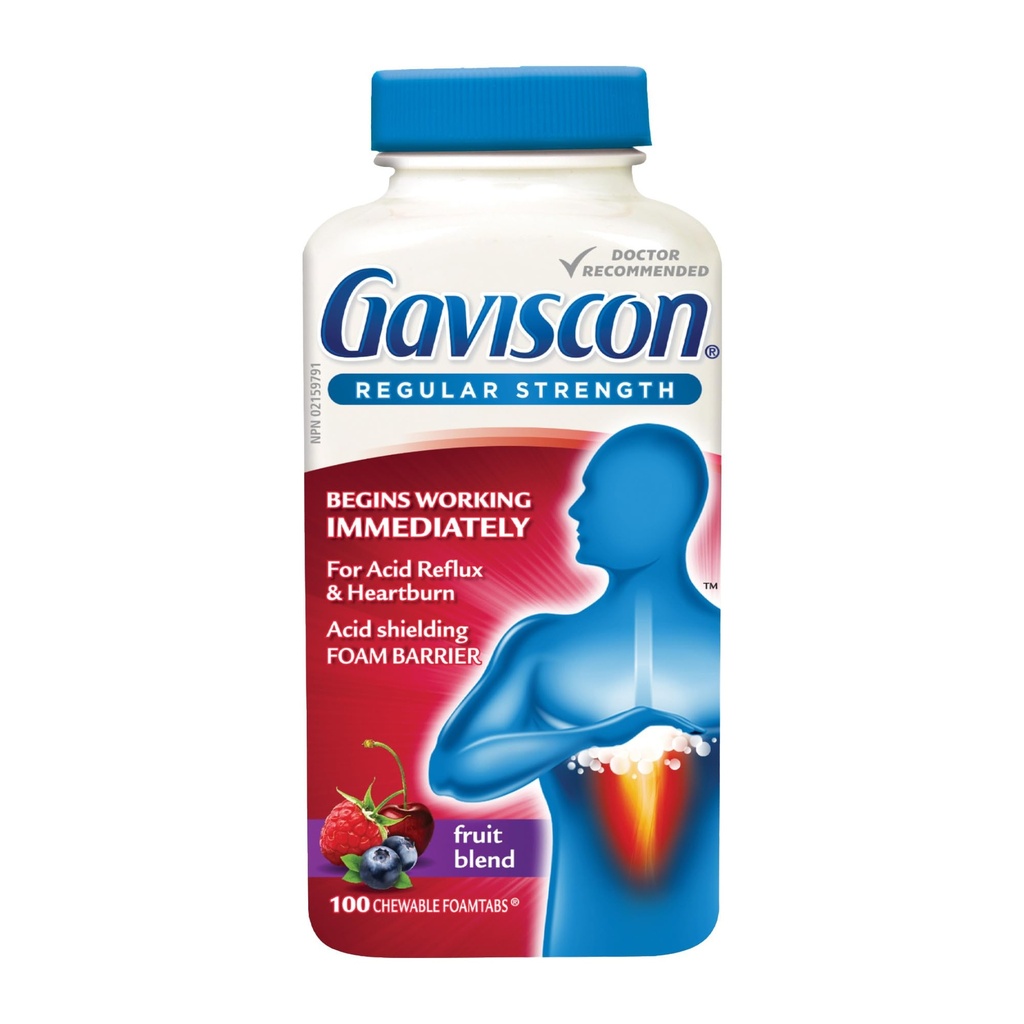 Gaviscon 일정한 힘 과일 Antacid 100 정제