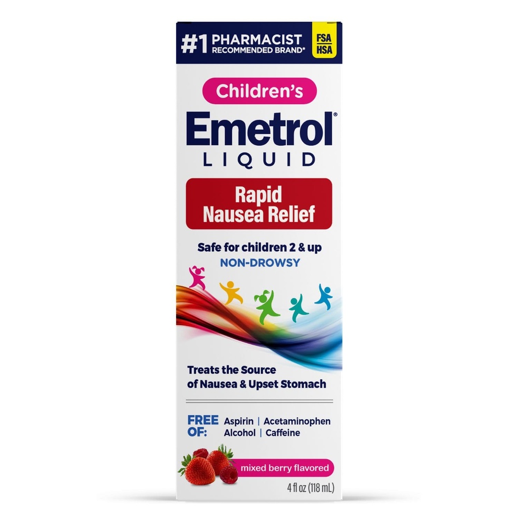 Emetrol 아이들의 비 돌리기 Nausea 기복 - Upset Stomach를 위한 액체 Nausea 약 - 아이를 위한 Nausea 기복 - 혼합 베리 풍미 - 4fl oz