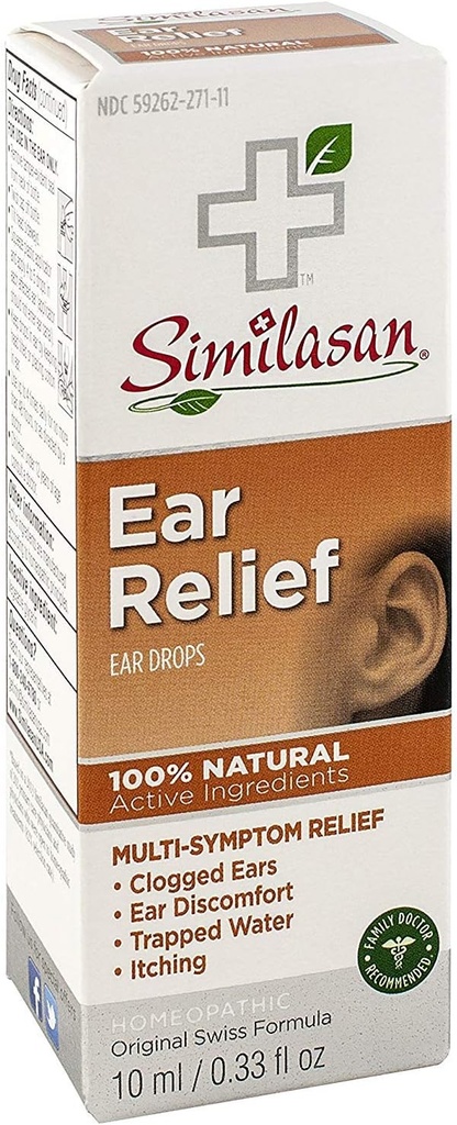 Similasan Earache 구호 귀 낙하 10 mL (3 팩)