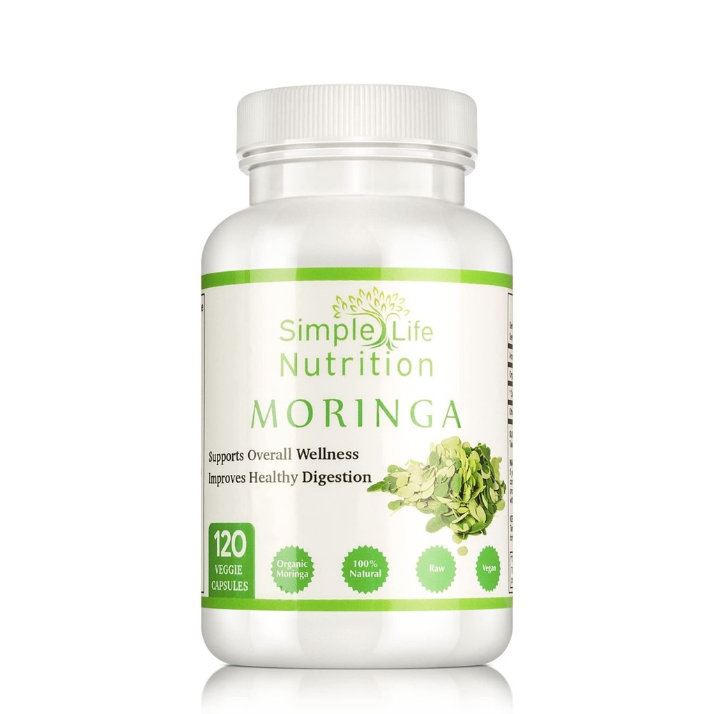 유기 Moringa 분말 캡슐 - Vegan Non GMO Oleifera 잎 추출물