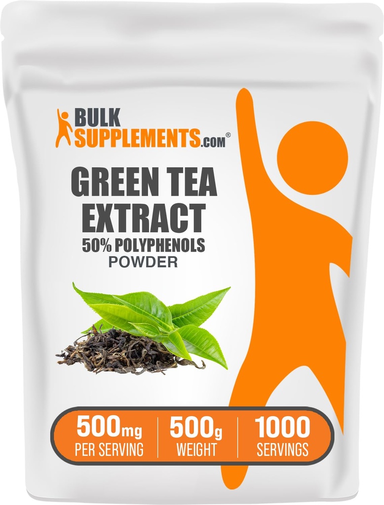 BulkSupplements.comgreen 차 추출물 분말 - 50% 폴리페놀 보충교재, EGCG 보충교재 - Gluten는, 봉사 당 500mg, 500g (1.1 lbs) (1의 포장) 해방합니다