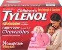 아이들의 Tylenol Chewables, 고통 & Fever 기복을 위한 Acetaminophen, 거품 껌, 24의 ct