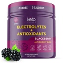Keto Vitals Antioxidant Electrolytes Powder - 칼륨, 마그네슘, 나트륨 및 칼슘과 혼합 Keto Electrolytes - 설탕 Electrolyte 음료 혼합 및 Hydration Powder, 60 서빙, BlackBerry