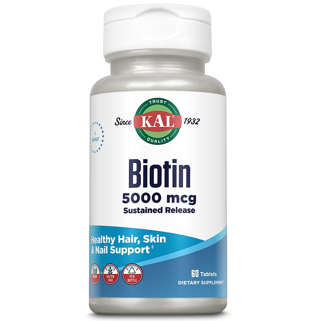 KAL Biotin 5000 TR 정제, 5000 mcg, 60 조사