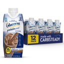 Glucerna Protein Smart Diabetes Care Shake, Chocolate, Diabetic Meal Replacement to Support Blood Sugar Management, 30g Protein, 150 칼로리, 음료 준비, 11-fl-oz Bottle, 12 팩