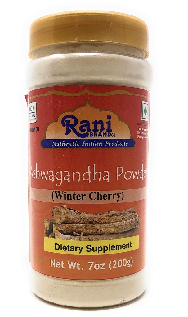 Rani Ashwagandha Powder (Withania Somnifera) 7oz (200g) PET 항아리 ~ 모든 자연 | 아니 색상 | 글루텐 친절 | Vegan | 비 GMO | 소금이나 필러 | 인도 원산지