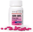 Geri-Dryl Allergy Relief Tablets(100 Count) by GeriCare|디펜 하이드로민 HCI 25mg Antihistamine Tablets for Sneezing, Runny Nose, Itchy Throats & Eyes| 성인 및 어린이를위한 항 알레르기 의학