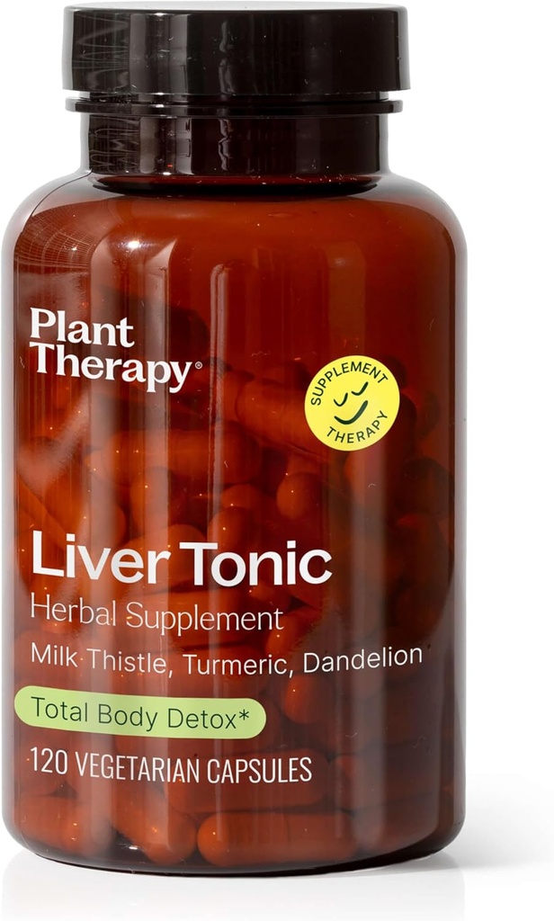 식물 치료 간결 Tonic 초본 보충교재 캡슐, 지원 간결 기능, 낙관한 건강을 위해 해독, 자연적으로 부스트 에너지 수준, 120 채식 캡슐 (4 달 공급), 미국에서 만드는