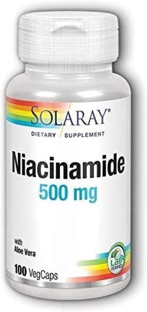Niacinamide 500mg Solaray 100개의 VegCaps