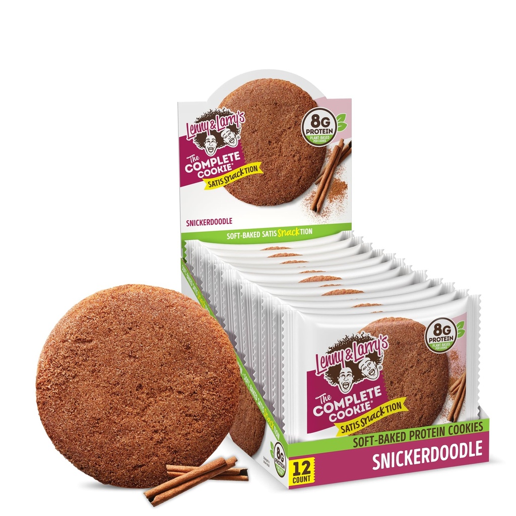 Lenny & Larry의 완전한 과자, Snickerdoodle, 연약한 굽은, 8g 식물 단백질, Vegan, 비 GMO, 2개의 Ounce 과자 (12의 포장)