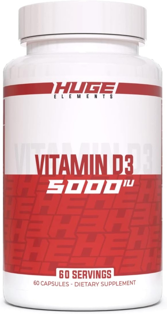 거대한 보충 교재 비타민 D3, 5000 IU (125mcg) 서빙 당, 비 GMO, 글루텐 자유로운, Soy 자유로운 - 지원 면역 체계, 뼈 건강 및 계류 (60의 캡슐)