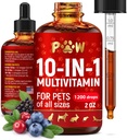 Cat Multivitamin - 비타민 B, C 및 액체 형태로 D3 - 10에서 1 개 비타민과 알레르기 및 UTIs와 함께하는 보조 식품 - 피부 및 코트 케어를위한 고양이 비타민 - HIPS 및 관절 용 글루코사민 - 2 Oz