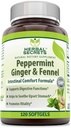 Herbal Secrets Peppermint Ginger & Fennel 120 Softgels (Non-GMO) - 소화 기능 지원 * - Sooth Upset Stomach*에 Vitality*- 도움을 촉진