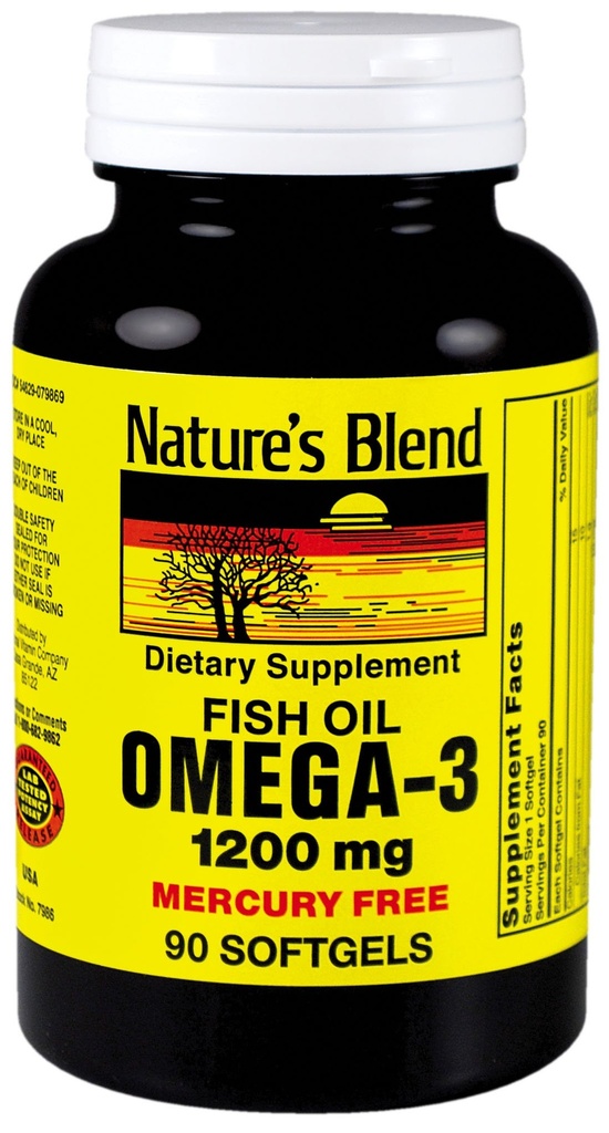 자연의 혼합 Omega-3 물고기 기름 1200 mg 90 Softgels