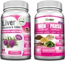GreeNatr Synergic 번들 - 뜨거운 섬광, 밤 땀 & Mood 그네 기복 플러스 우리의 Synergistic Liver Cleanse를 가진 총 간병 Revitalization를 위한 초본 Menopause 지원 Complex