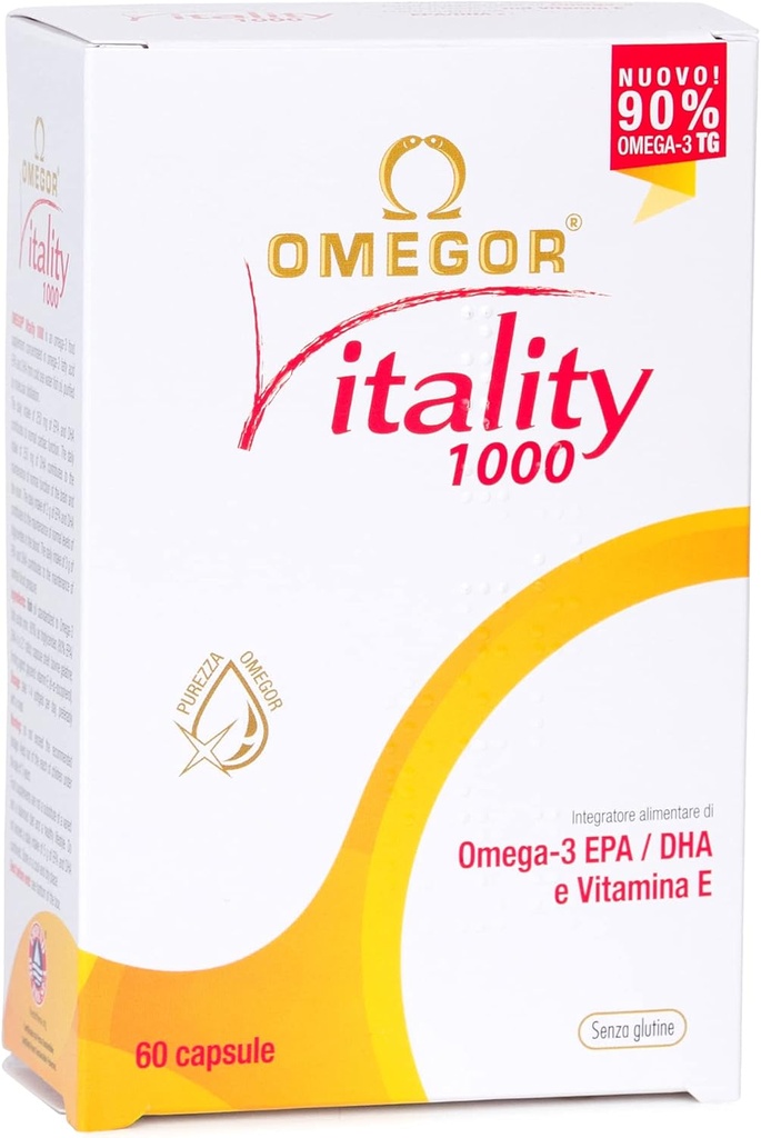 OMEGOR 오메가 3 물고기 기름 보충교재 IFOS는 캡슐 당 800mg EPA와 DHA를 가진 Vitality 1000를 증명했습니다 - 물고기 aftertaste 없음, 비 GMO (60 Softgels)