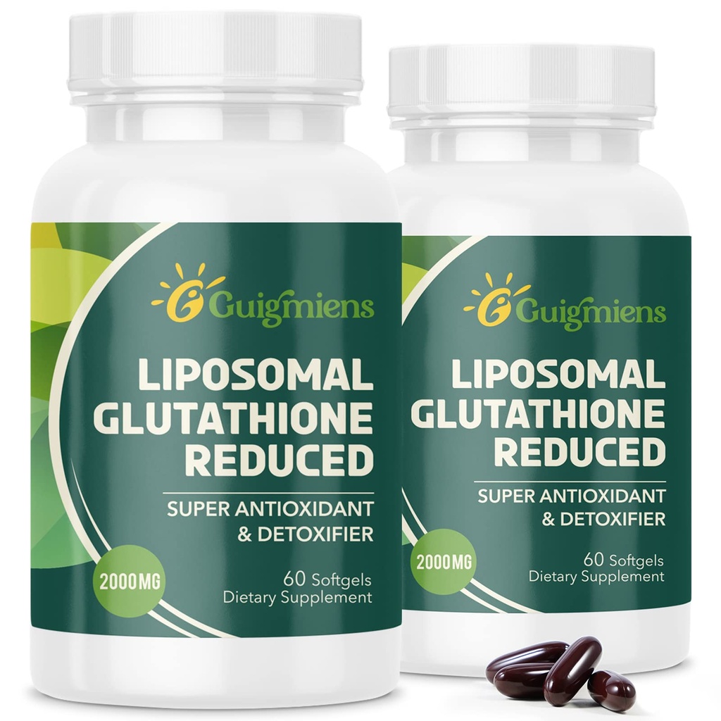 oumebiu Liposomal 글루타티온 2000 MG, 10x 더 나은 흡수, Hyaluronic Acid+Collagen Peptide+Resveratrol, 강력한 산화 방지제, 건강 시효, 면역력, 120 조사를 가진 글루타티온 보충교재