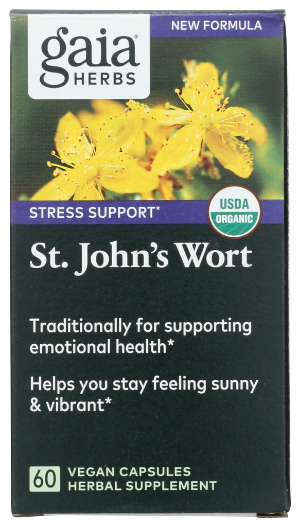 Gaia Herbs St. John 's Wort, Vegan Liquid Capsules, 60 Count - 긍정적이고 맑은 무드를 촉진하는 스트레스 지원