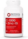 생활 균형 C-1000 + 아연-15를 위한 PROTOCOL - 비타민 C & 아연 Bisglycinate - Immune 지원 보충교재 - 산화 방지제 보충교재 - 아스코르브산과 더불어 - 120의 볼트 캡슐
