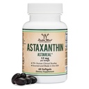 Astaxanthin 12mg 최대 강도 (만 특허 Astaxanthin (Astrareal) 와 70 + 인간의 임상 시험 - 세계 대부분의 Studied 브랜드) Grown, Harvested, 그리고 미국에서 만든 (Astaxantina) 더블 우드