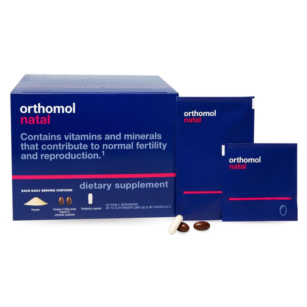 Orthomol Natal, 불임, 임신 및 Lactation, 종합 비타민, 미네랄 및 에센셜 영양 지원 30 개 (1 팩)