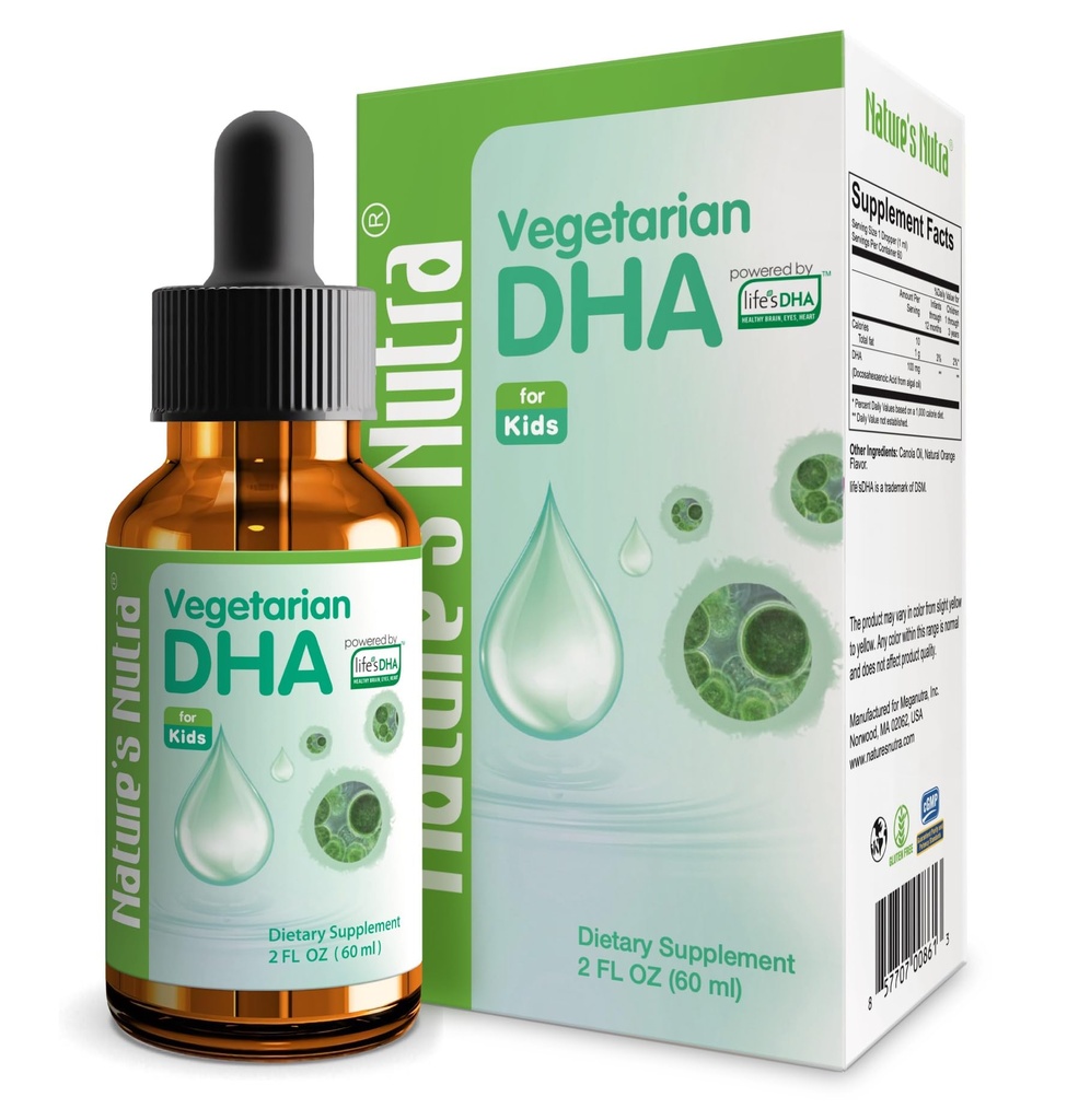 Nature's Nutra Vegetarian DHA, 아기, 유아, 어린이, 비 GMO, DHA 100 mg, 순수 식물 소스, 2 Fl Oz (60ml)