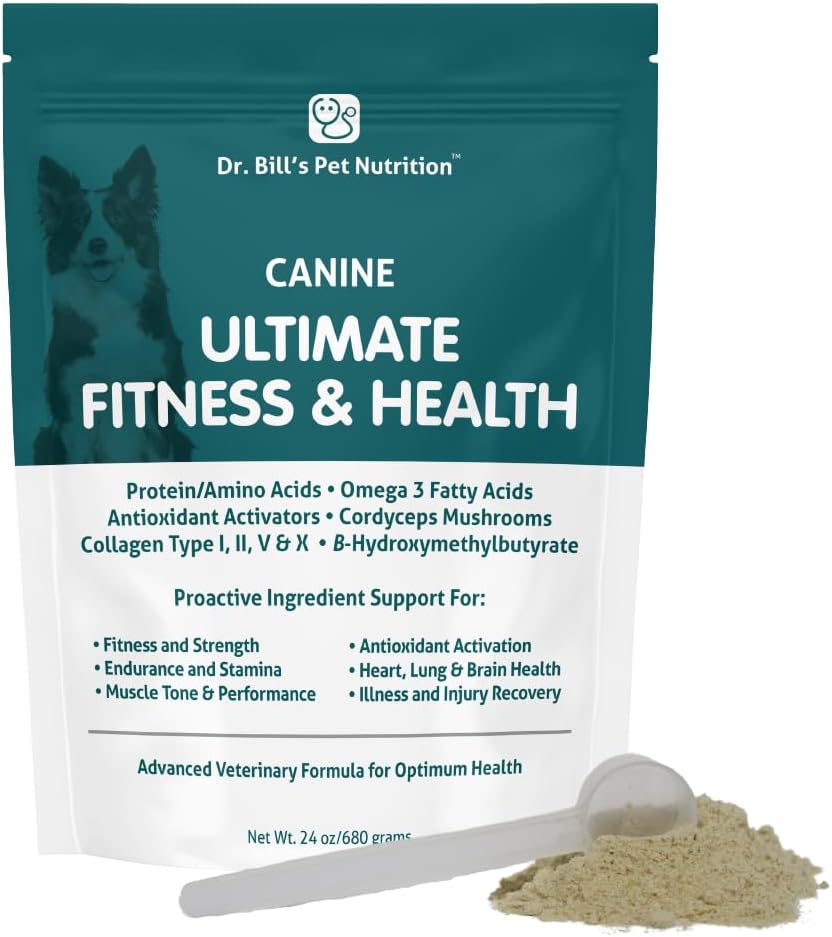 박사 빌의 Canine Ultimate Fitness & Health Vitamins for Dogs | Dogs w/Coenzyme Q-10, 비타민 E, 비타민 D-3, Biotin, Folic Acid, Hyaluronic Acid Dog Vitamins 및 보충제 680g