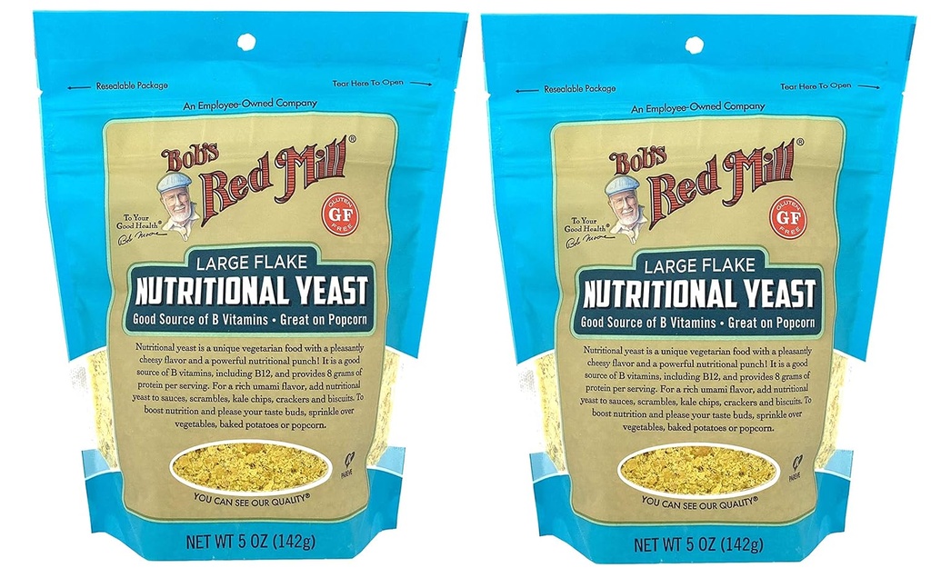 밥의 빨간 선반 큰 조각 영양 효모 5 Ounce (포장 2) Vegan Parm 치즈 보충