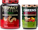 Nutrology Greens & Fruits Powder-Naturally Sourced Superfood, Vanilla Cinnamon (30 서빙) TRIPACT Vegan Protein Powder, Peanut Butter Vanilla (20 서빙)