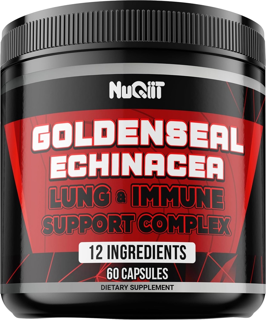 Echinacea, Panax 인삼 뿌리, Elderberry, 마늘 전구로 면역 지원 단지 - 60 캡슐 - 소화 건강, 신체 균형 및 더 - Goldenseal 뿌리 분말