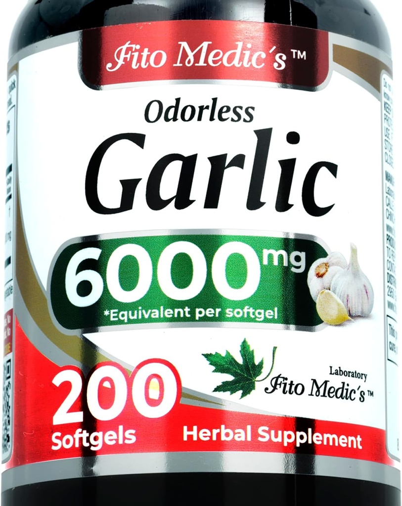 FITO MEDIC'S Lab | 마늘 보충제 | 마늘 알약 | 무취 마늘 | 200 Softgels