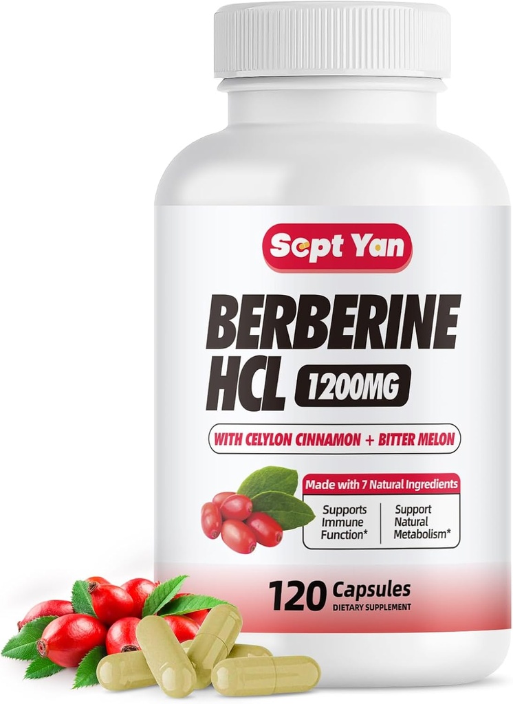 Ceylon Cinnamon을 가진 Berberine 보충교재 1500mg - Bitter Melon, Banaba 잎, Immune, Metabolism, Digestion & 심장 건강, Vegan 120 캡슐을 가진 Berberine 캡슐