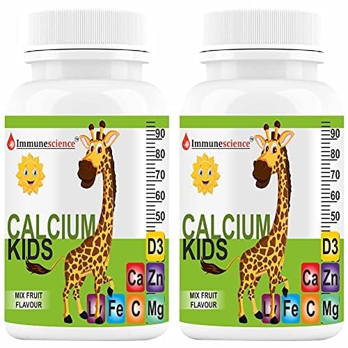 비타민 D3 (VIT d), 마그네슘, 아연 보충교재, 비타민 C, 아이를 위한 L lysine Multivitamin 강한 뼈, 면역력, 성장 & 발달 120의 정제 (포장 4)를 가진 아이를 위한 Verem 칼슘