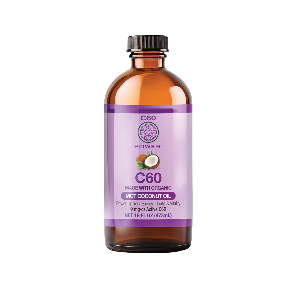 C60 자주색 힘 유기 MCT 야자열매 기름, 유기 냉각압된 야자열매 기름, 99.99% 순수한 C60 탄소 Fullerene (16 oz)